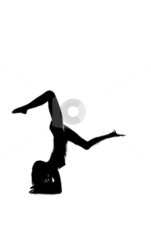 Silhouette of a naked gymnast stock photo Silhouette of a naked gymnast by 