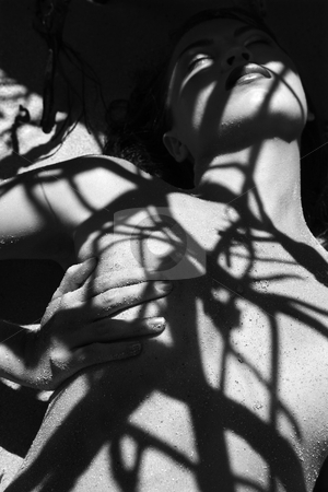 To use this stock image in your creative project, please select the size you need over to the right and click the "Add to Cart" button.
Your downloaded image will come with the Cutcaster watermark removed so don’t worry about the watermark you see on this page. Pretty nude woman. stock photo, Pretty Filipino nude young woman on beach in tree shadows in Maui, Hawaii. by Iofoto Images