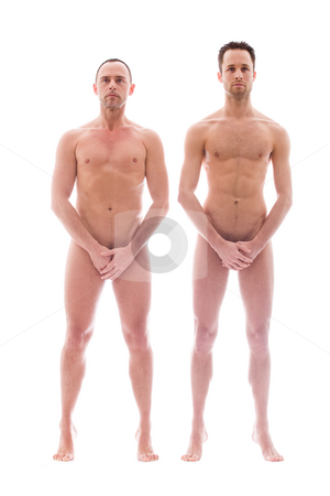 To use this stock image in your creative project, please select the size you need over to the right and click the "Add to Cart" button.
Your downloaded image will come with the Cutcaster watermark removed so don’t worry about the watermark you see on this page. 2 men standing stock photo, Artistic nude forms with 2 powerfull men by Frenk and Danielle Kaufmann