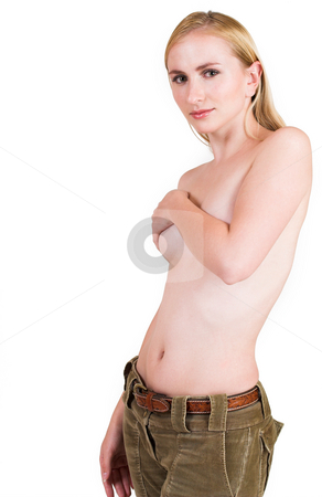 To use this stock image in your creative project, please select the size you need over to the right and click the "Add to Cart" button.
Your downloaded image will come with the Cutcaster watermark removed so don’t worry about the watermark you see on this page. Body #11 stock photo, Blonde girl holding covering her breasts with her arm by Sean Nel