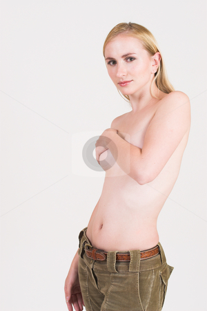 To use this stock image in your creative project, please select the size you need over to the right and click the "Add to Cart" button.
Your downloaded image will come with the Cutcaster watermark removed so don’t worry about the watermark you see on this page. Woman #4 stock photo, Beatiful blonde woman covering her breasts with left arm by Sean Nel